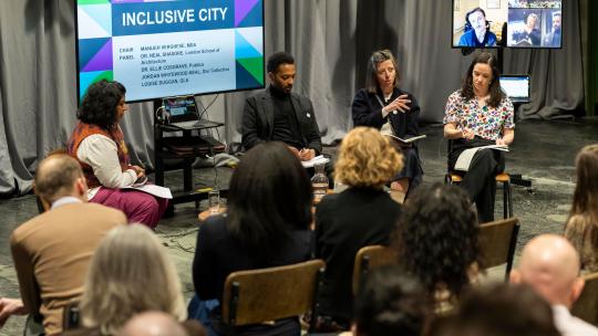 Designing a City for all Londoners event.  A sector facing event of 120 people, the event will consist of 3x panel - discussions with audience engagement.  Key note speaker and spoken word/drama performance.