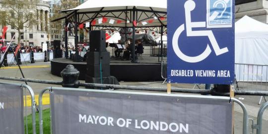 Disable viewing area sign at event in London