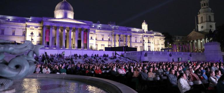 Crowd attending Back to the Big Screen event at Trafalgar Square