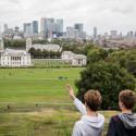 Londoner points to a green space in Greenwhich
